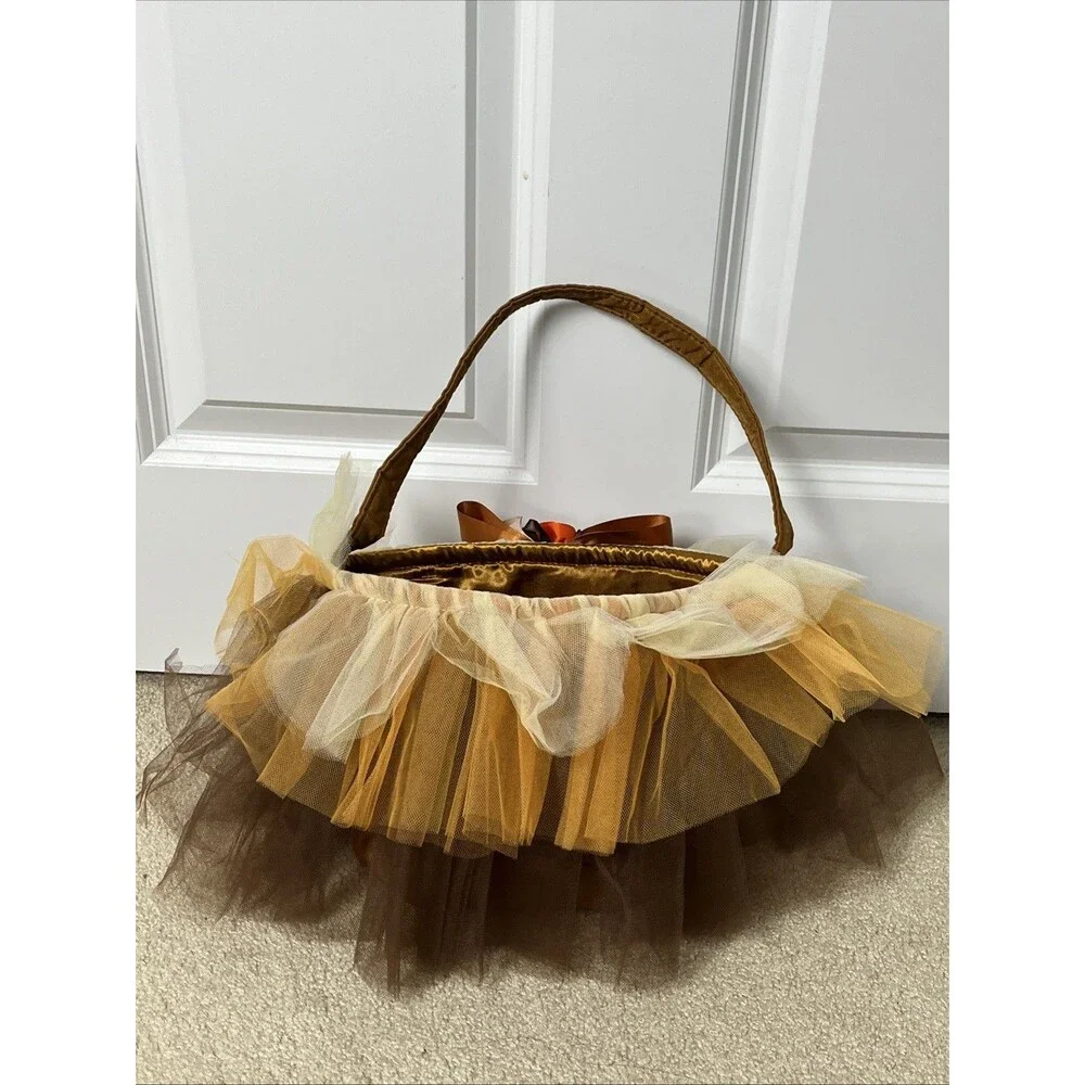 NWT Marker’s Halloween Golden Brown FAIRY FLOWER TULLE CANDY TREAT BAG‎ COSTUME
